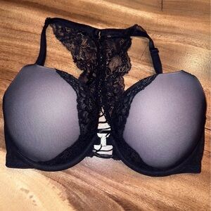 La SENZA Black Lace Front-Closure Push-Up Bra